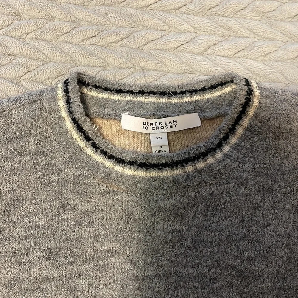 Derek Lam Mixed-Media Puff-Sleeve Sweater - Picture 5 of 7